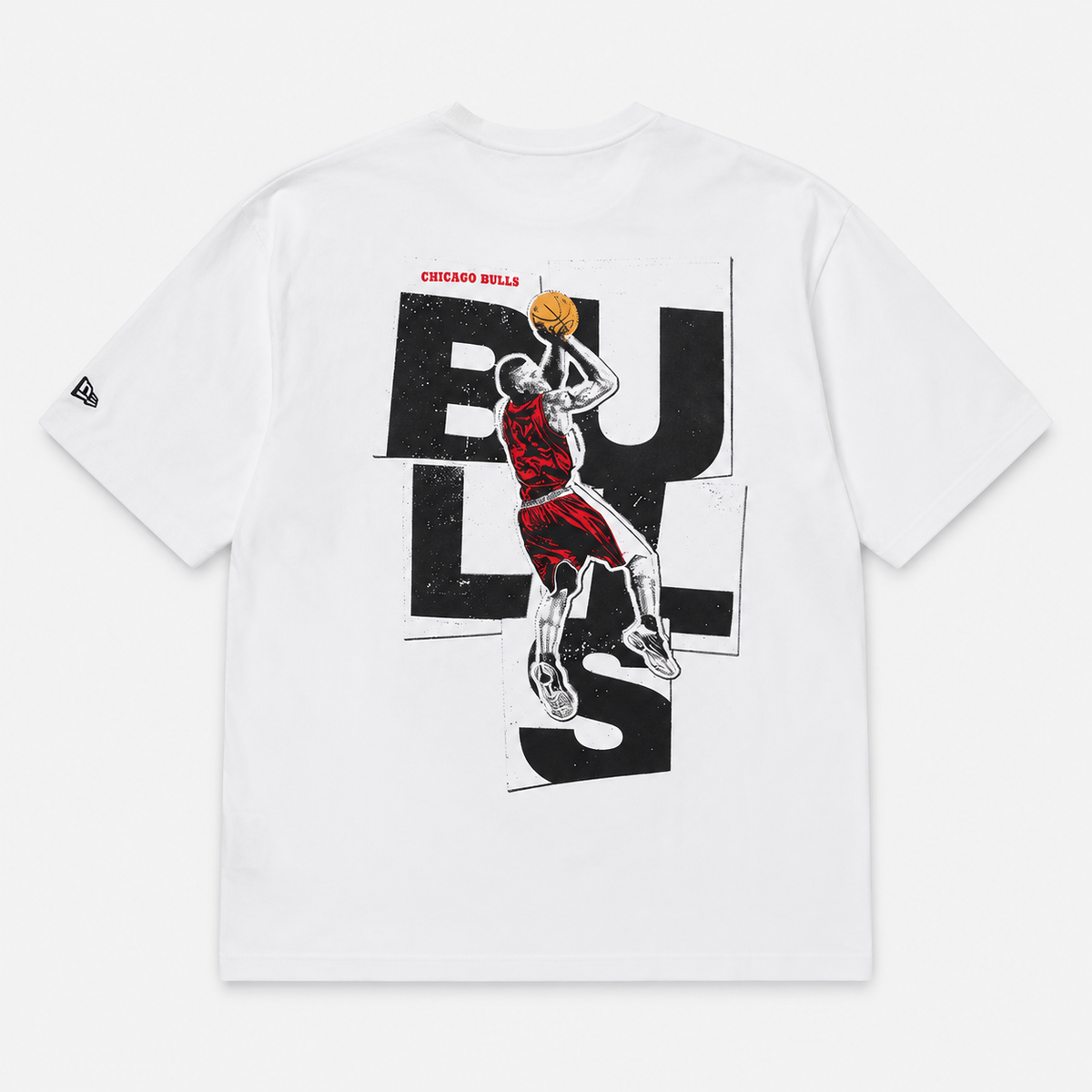 T-shirt Chicago Bulls — New Era NBA Player Graphic Oversized, Blanc