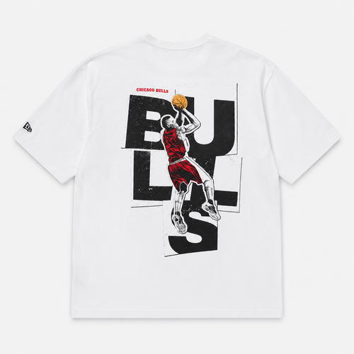 T-shirt Chicago Bulls — New Era NBA Player Graphic Oversized, Blanc