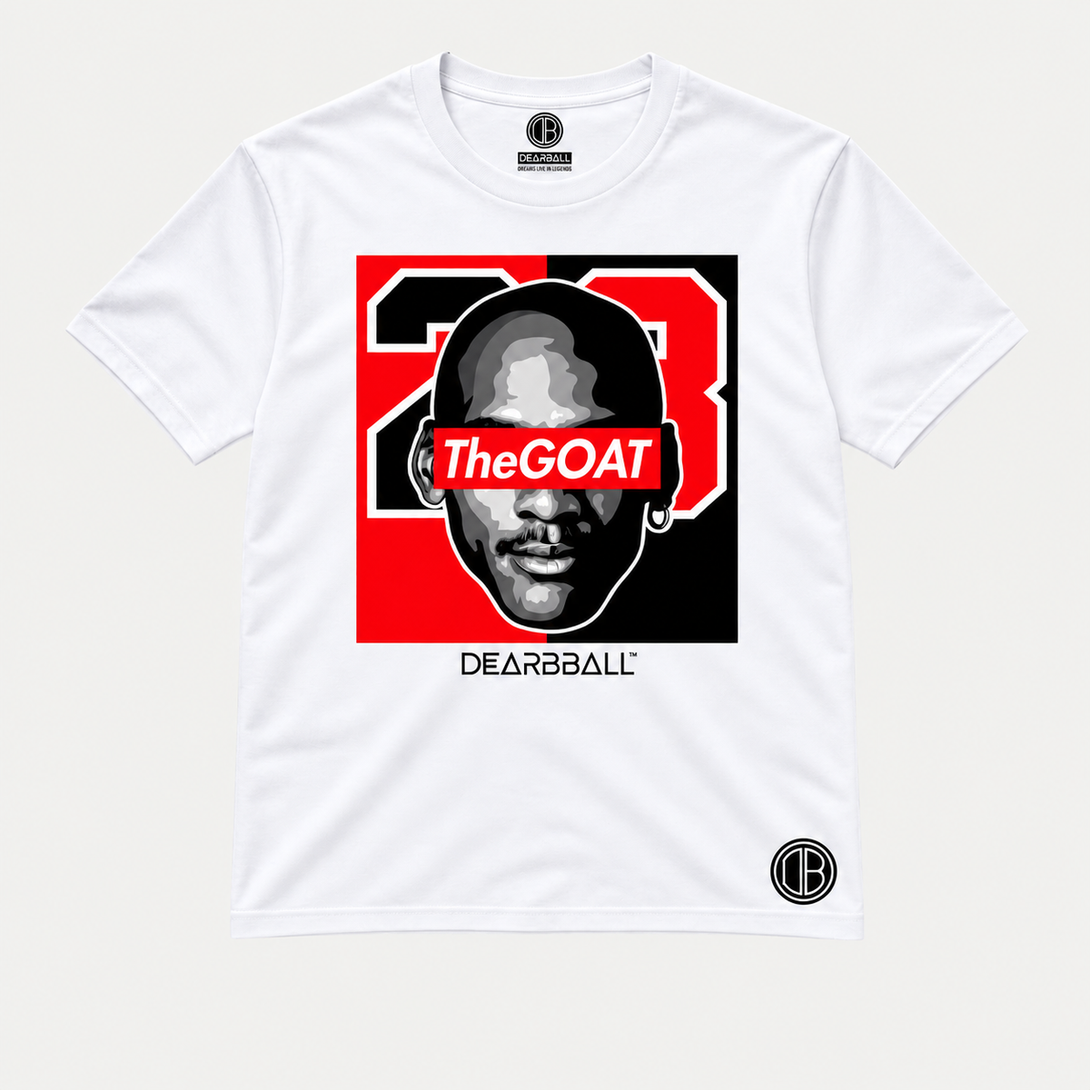 T-shirt TheGOAT 23 blanc – DearBBall Bicolor Edition