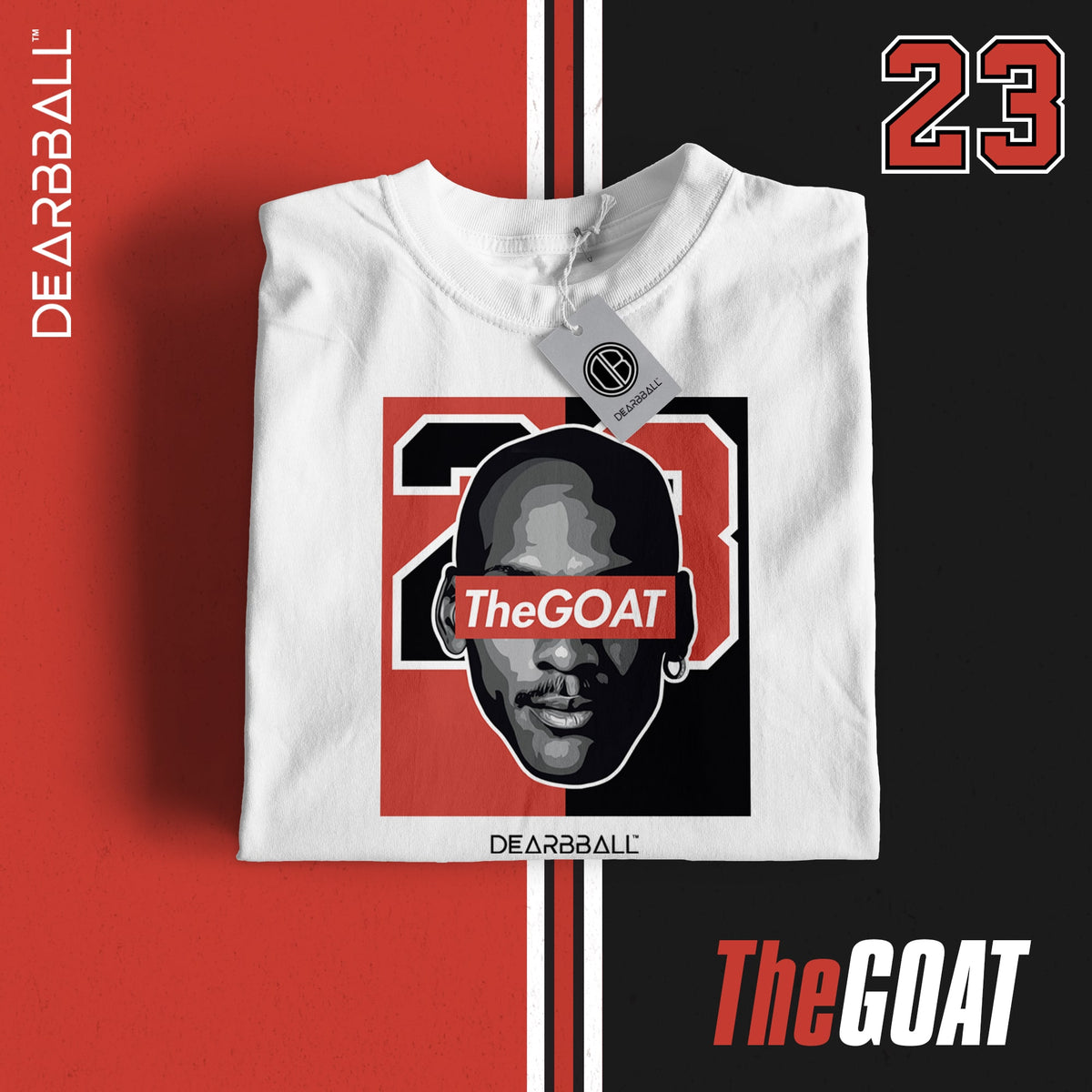 T-shirt TheGOAT 23 blanc – DearBBall Bicolor Edition